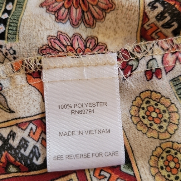 CB Established 1962 Floral Long Sleeve Blouse Sz S - Picture 10 of 10